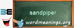 WordMeaning blackboard for sandpiper